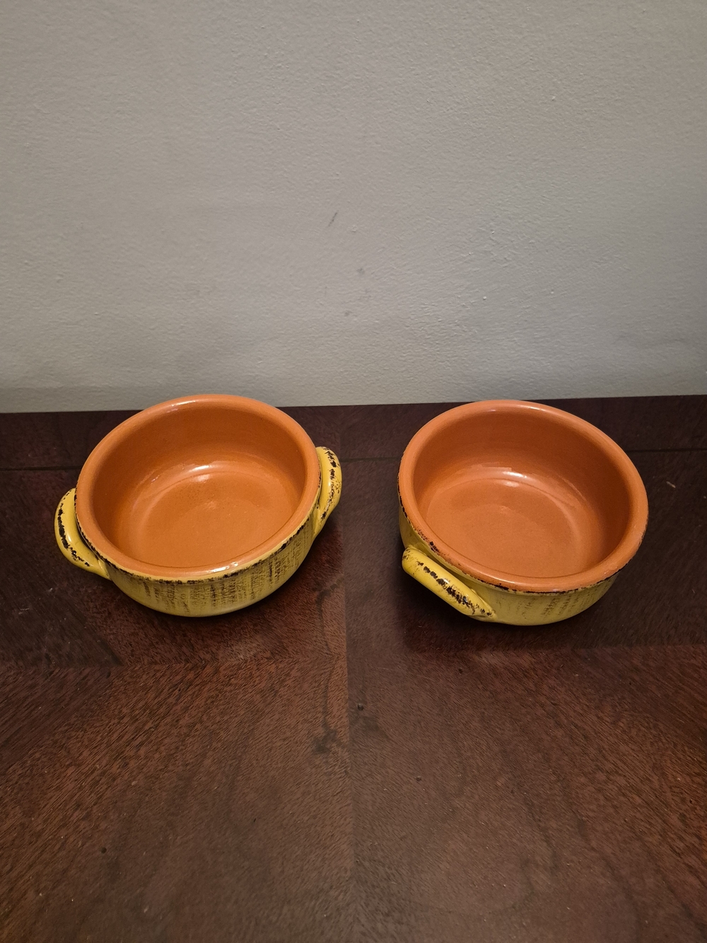 De Silva Yellow and Orange Ceramic Soup  Bowls - Set of 2 Made In Italy
